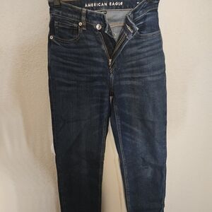 American Eagle Outfitters Dark Blue Straight Leg Jeans